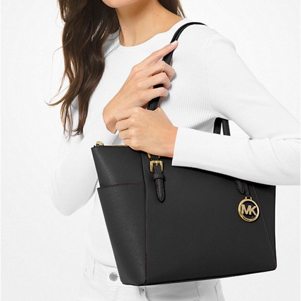 Michael Kors Saffiano Leather Charlotte Tote Bag - Picture 5 of 9